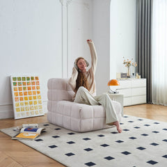 Floor Lazy Sofa Bean Bag Chair – Beige