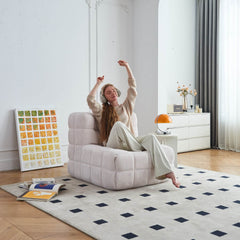 Floor Lazy Sofa Bean Bag Chair – Beige