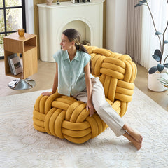 Knitty Lounge Chair in Orange - modern interior view