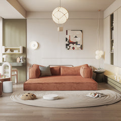 Teddy Sofa Square Arms - Orange