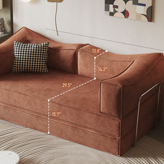 Teddy Sofa Square Arms - Orange