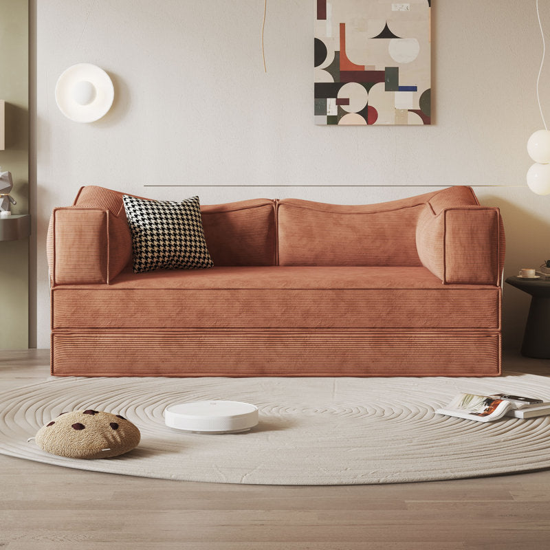 Teddy Sofa Square Arms - Orange