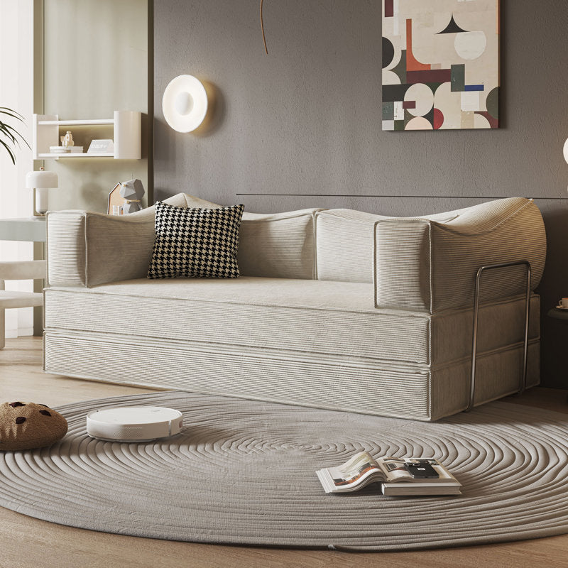 Teddy Sofa Square Arms - Gray