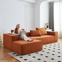Modular Sectional Couch - Orange