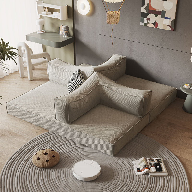 Teddy Sofa Square Arms - Gray