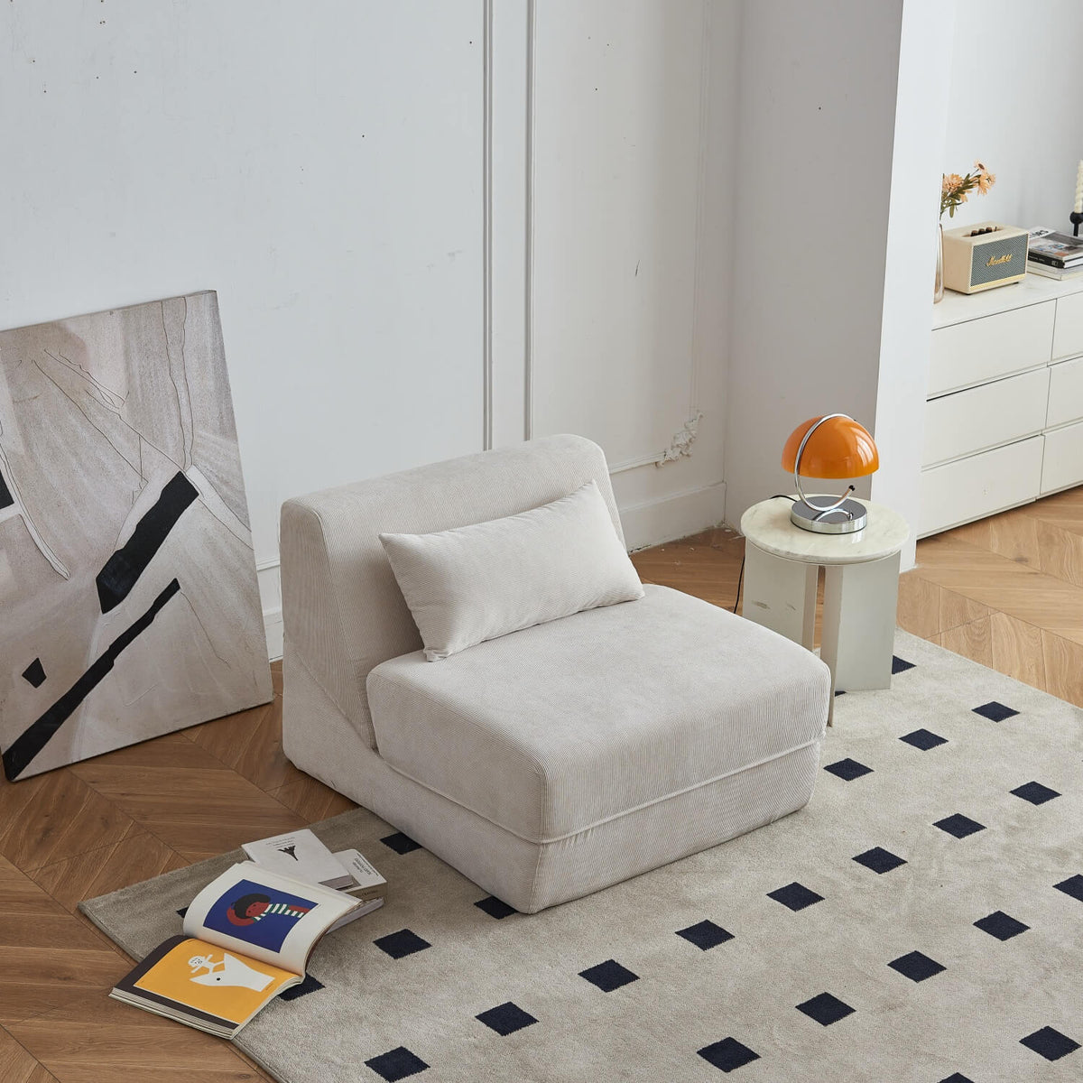 Folding Convertible Sofa Bed - Beige