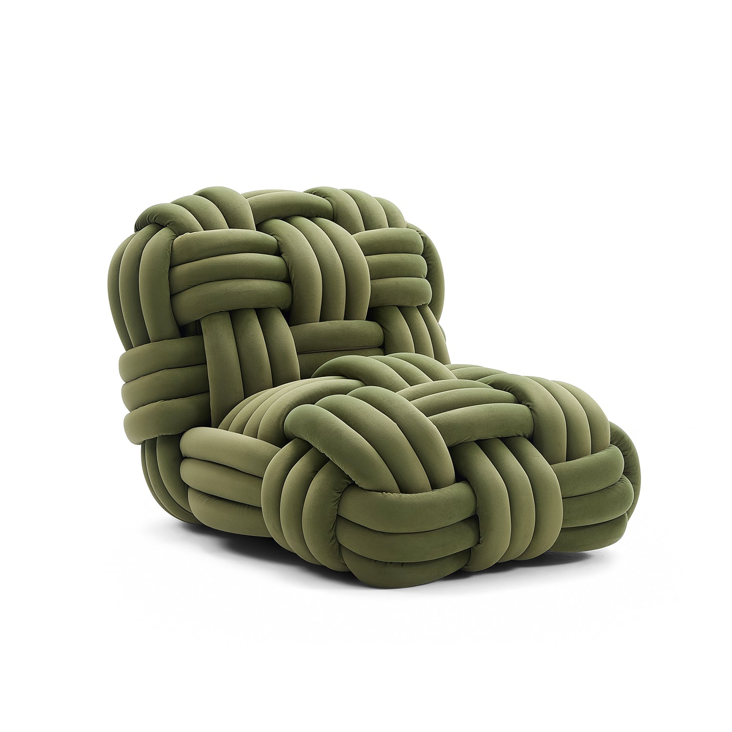 Knitty Lounge Chair in Green - living room view
