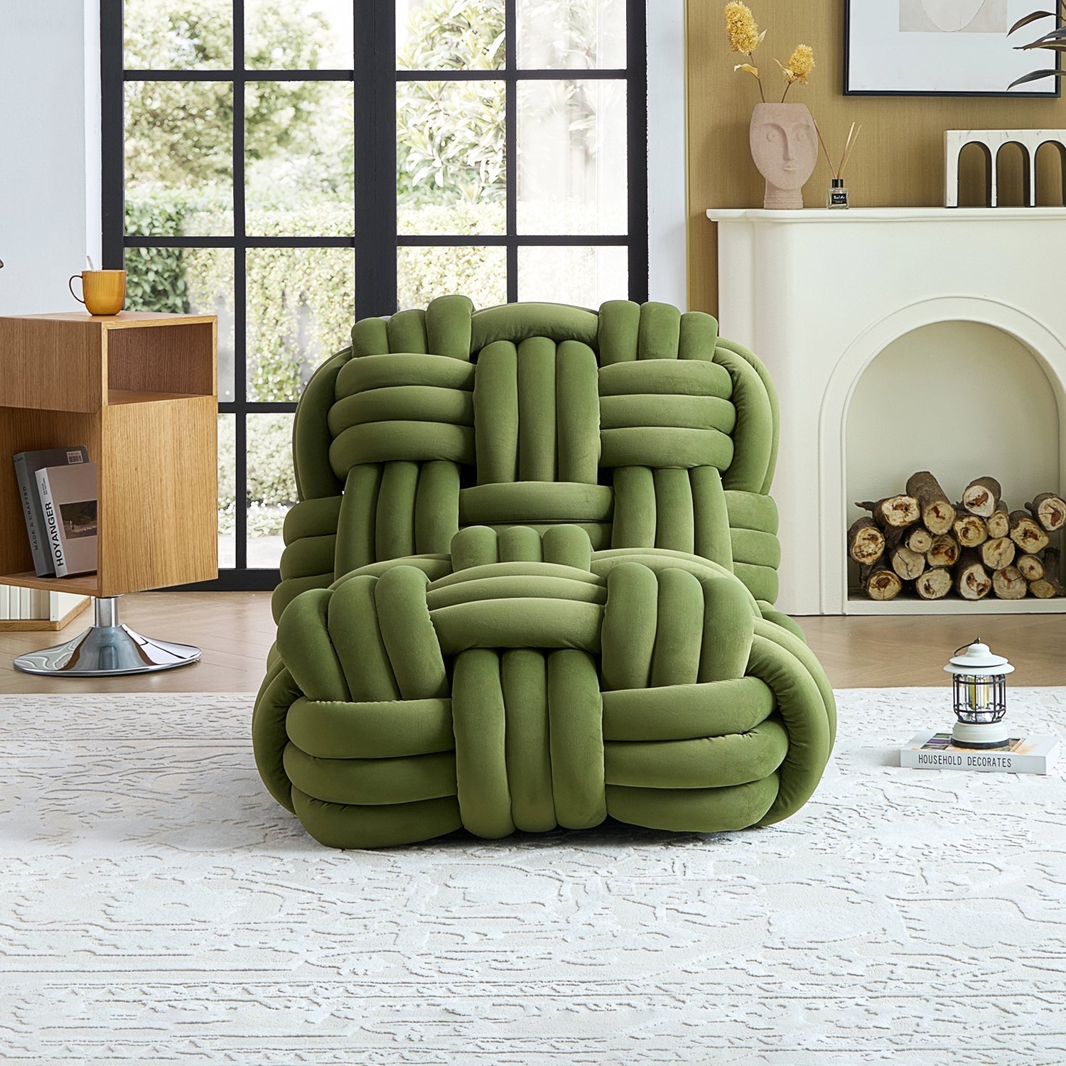 Knitty Lounge Chair in Green - studio product view