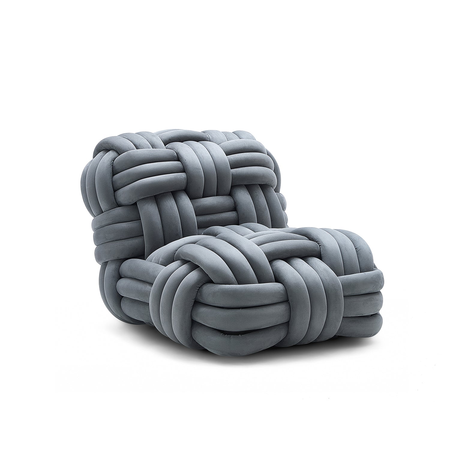 Knitty Lounge Chair in Gray - living room view