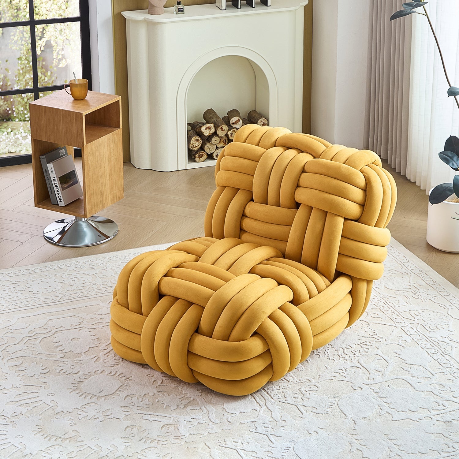 Knitty Lounge Chair in Orange - studio product view