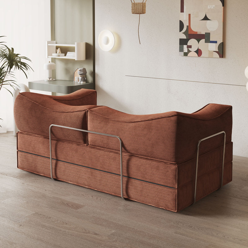 Teddy Sofa Square Arms - Orange