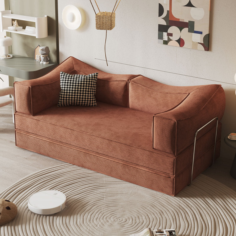 Teddy Sofa Square Arms - Orange