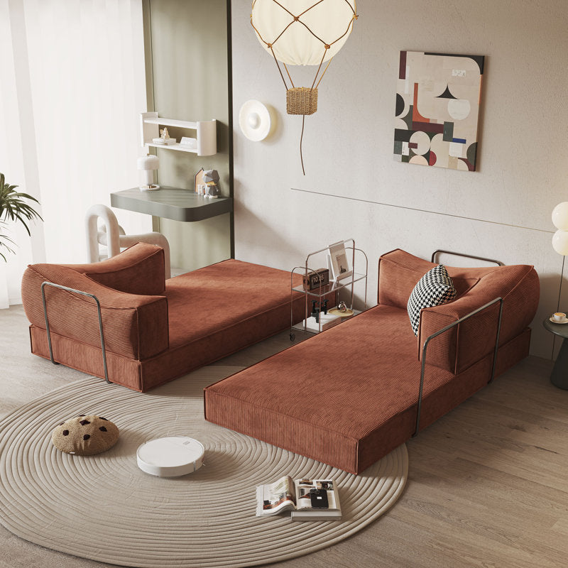 Teddy Sofa Square Arms - Orange