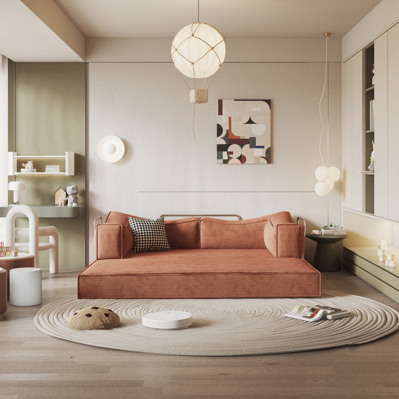 Teddy Sofa Square Arms - Orange