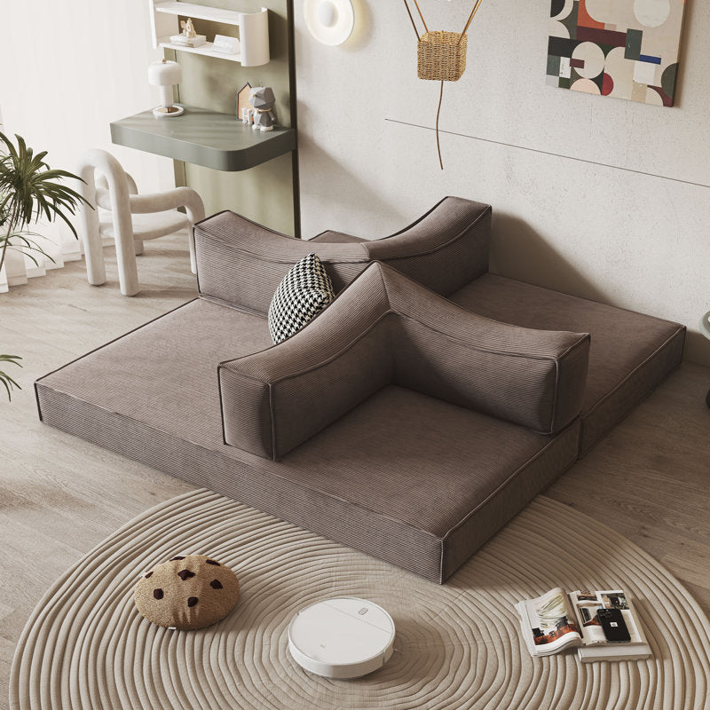 Teddy Sofa Square Arms - Tan