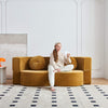 3-in-1 Convertible Floor Sofa Bed – Yellow