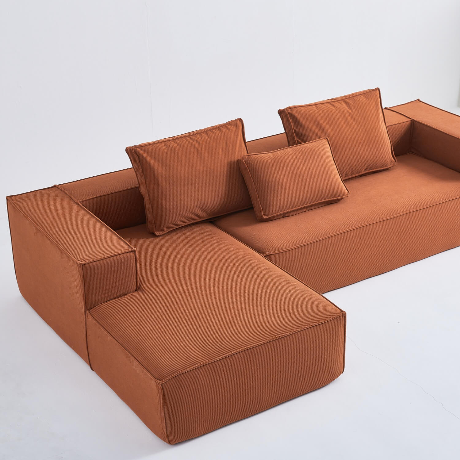 Modular Sectional Couch - Orange